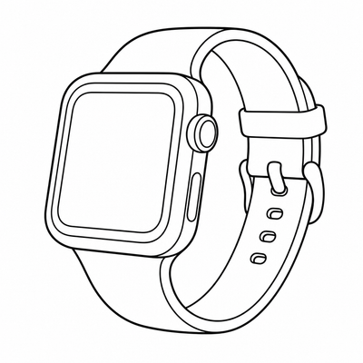 Smartwatch coloring page thumbnail