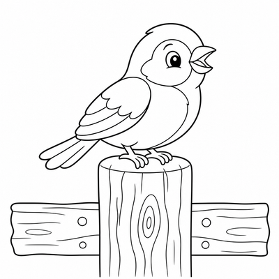 Sparrow coloring page thumbnail