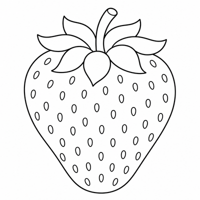 Strawberry coloring page thumbnail