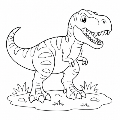 T-Rex coloring page thumbnail