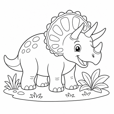 Triceratops coloring page thumbnail