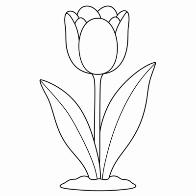 Tulip coloring page thumbnail