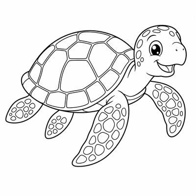 Turtle coloring page thumbnail