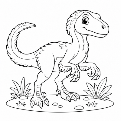 Velociraptor coloring page thumbnail